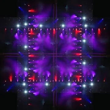 Abstract pattern, multi-colored kaleidoscope, lighting and spotlights Stock-Fotos