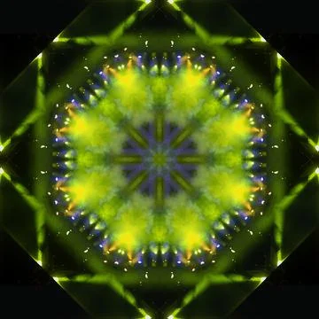 Abstract pattern, multi-colored kaleidoscope, lighting and spotlights Stock Photos