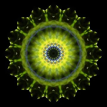 Abstract pattern, multi-colored kaleidoscope, lighting and spotlights Stock Photos