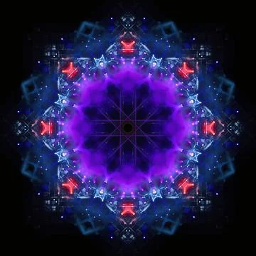 Abstract pattern, multi-colored kaleidoscope from photos lighting and spotlights Stock Photos