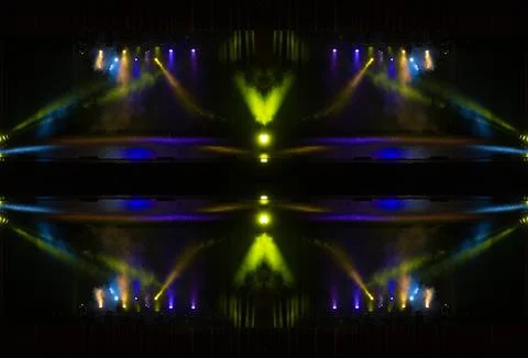 Abstract pattern, multi-colored kaleidoscope from photos lighting and spotlights Stock-Fotos