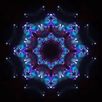 Abstract pattern, multi-colored kaleidoscope, lighting and spotlights Foto stock