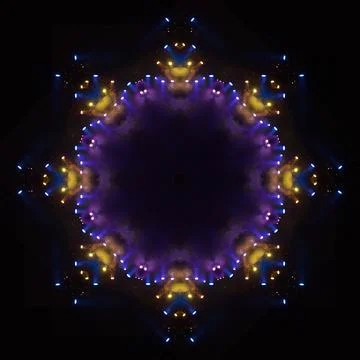 Abstract pattern, multi-colored kaleidoscope from photos light and smoke Stock Photos