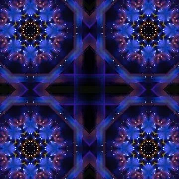 Abstract pattern, multi-colored kaleidoscope, lighting and spotlights Stock Photos