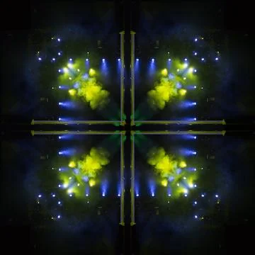 Abstract pattern, multi-colored kaleidoscope from photos lighting and spotlights Stock Photos