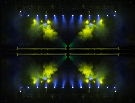 Abstract pattern, multi-colored kaleidoscope, lighting and spotlights Stock Photos