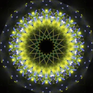 Abstract pattern, multi-colored kaleidoscope from photos lighting and spotlights Stock Photos
