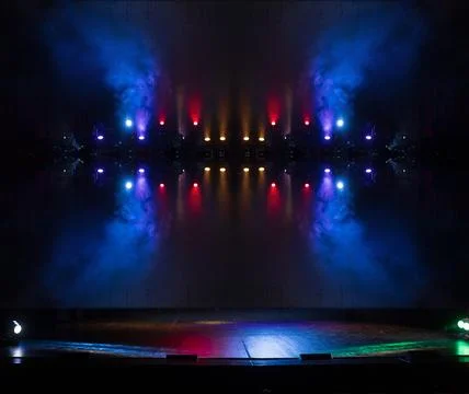 Abstract pattern, multi-colored kaleidoscope, lighting and spotlights Stock Photos