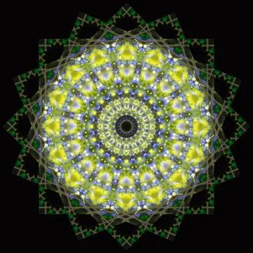 Abstract pattern, multi-colored kaleidoscope, lighting and spotlights Stock Photos