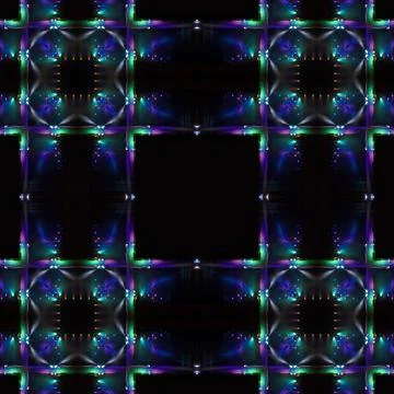 Abstract pattern, multi-colored kaleidoscope, lighting and spotlights Stock Photos