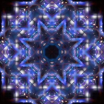 Abstract pattern, multi-colored kaleidoscope, lighting and spotlights Foto stock