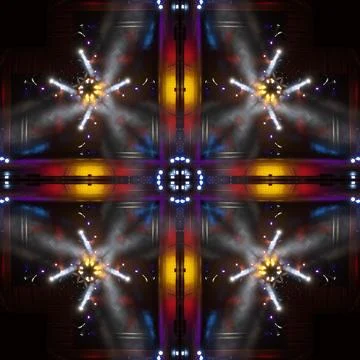 Abstract pattern, multi-colored kaleidoscope from photos light and smoke Foto stock