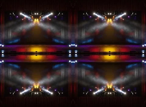 Abstract pattern, multi-colored kaleidoscope, lighting and spotlights Stock Photos