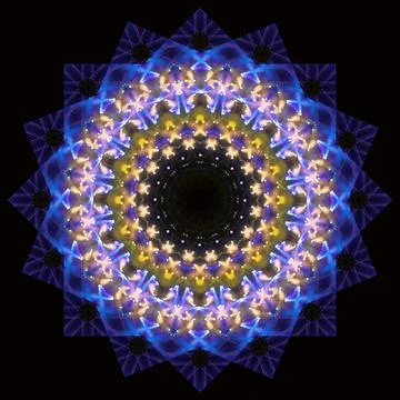 Abstract pattern, multi-colored kaleidoscope from photos lighting and spotlights Stock Photos