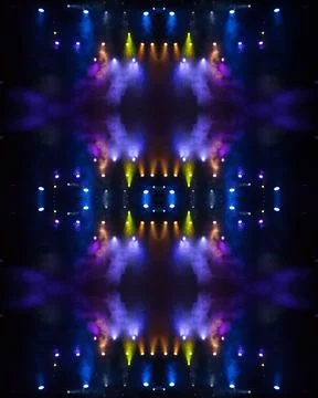 Abstract pattern, multi-colored kaleidoscope from photos light and smoke Foto stock
