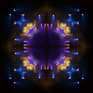 Abstract pattern, multi-colored kaleidoscope from photos lighting and spotlights Stock Photos