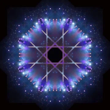 Abstract pattern, multi-colored kaleidoscope from photos lighting and spotlights Stock Photos