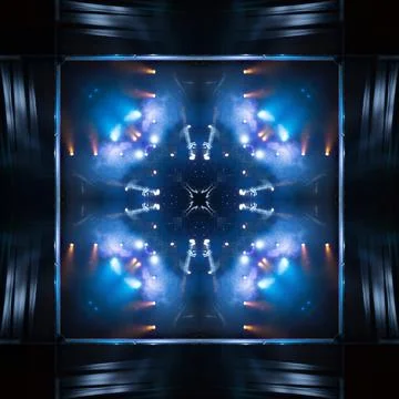 Abstract pattern, multi-colored kaleidoscope from photos lighting and spotlights Photos