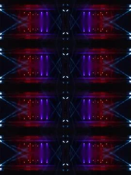 Abstract pattern, multi-colored kaleidoscope, lighting and spotlights Stock Photos