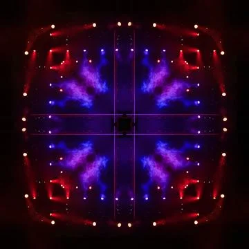 Abstract pattern, multi-colored kaleidoscope from photos lighting and spotlights Stock Photos