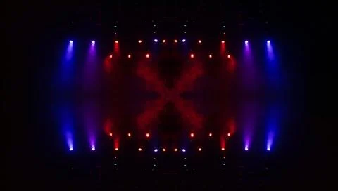 Abstract pattern, multi-colored kaleidoscope, lighting and spotlights Stock Photos