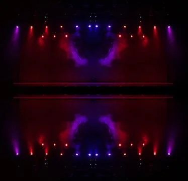 Abstract pattern, multi-colored kaleidoscope, lighting and spotlights Foto stock