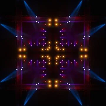 Abstract pattern, multi-colored kaleidoscope, lighting and spotlights Stock Photos