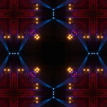 Abstract pattern, multi-colored kaleidoscope, lighting and spotlights Stock Photos
