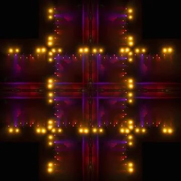Abstract pattern, multi-colored kaleidoscope from photos light and smoke Foto stock