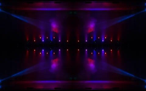 Abstract pattern, multi-colored kaleidoscope, lighting and spotlights Stock Photos