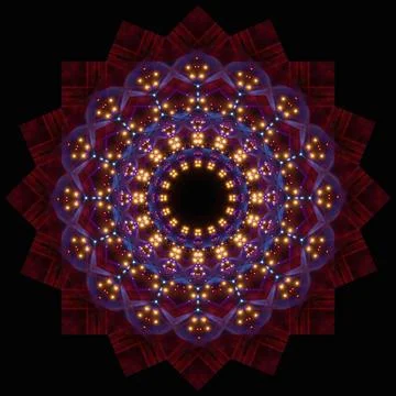 Abstract pattern, multi-colored kaleidoscope, lighting and spotlights Foto stock