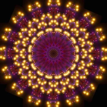 Abstract pattern, multi-colored kaleidoscope, lighting and spotlights Foto stock