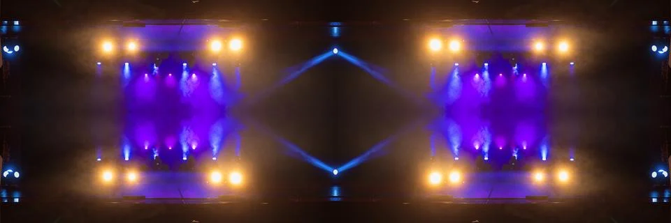 Abstract pattern, multi-colored kaleidoscope from photos lighting and spotlights Stock Photos