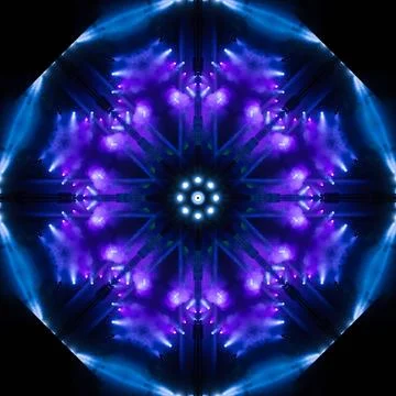 Abstract pattern, multi-colored kaleidoscope, lighting and spotlights Foto stock