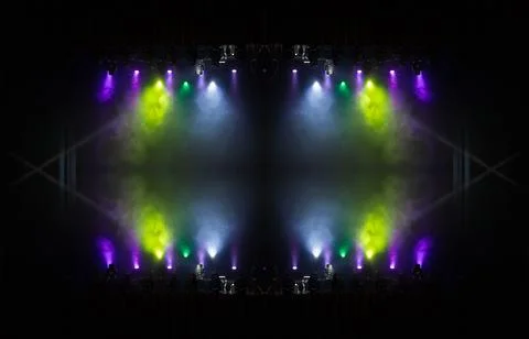 Abstract pattern, multi-colored kaleidoscope from photos lighting and spotlights Stock Photos