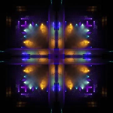 Abstract pattern, multi-colored kaleidoscope from photos light and smoke Foto stock