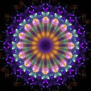 Abstract pattern, multi-colored kaleidoscope from photos light and smoke Stock Photos
