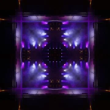 Abstract pattern, multi-colored kaleidoscope, lighting and spotlights Foto stock