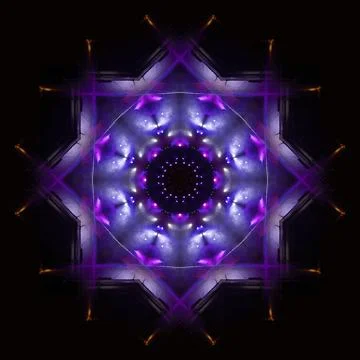Abstract pattern, multi-colored kaleidoscope, lighting and spotlights Stock Photos