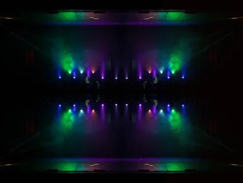 Abstract pattern, multi-colored kaleidoscope, lighting and spotlights Stock Photos