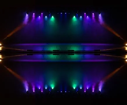 Abstract pattern, multi-colored kaleidoscope from photos lighting and spotlights Stock Photos