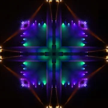 Abstract pattern, multi-colored kaleidoscope from photos lighting and spotlights Stock Photos