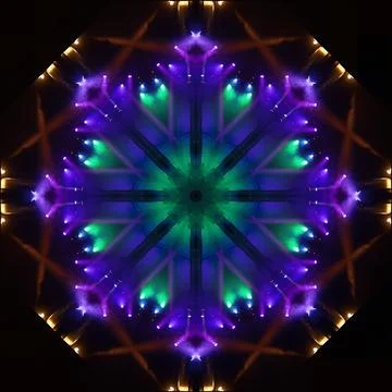 Abstract pattern, multi-colored kaleidoscope from photos light and smoke Stock Photos