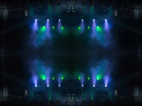 Abstract pattern, multi-colored kaleidoscope from photos lighting and spotlights Stock Photos