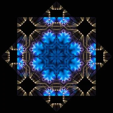 Abstract pattern, multi-colored kaleidoscope from photos lighting and spotlights 스톡 사진