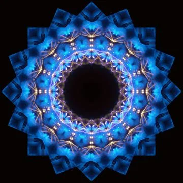 Abstract pattern, multi-colored kaleidoscope from photos lighting and spotlights Stock-Fotos