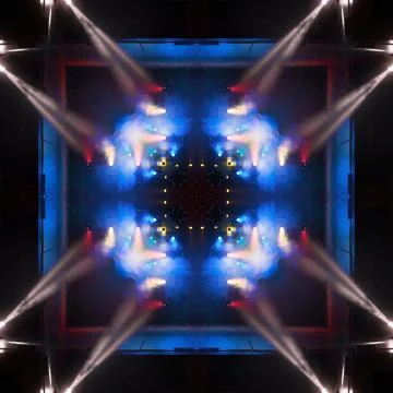 Abstract pattern, multi-colored kaleidoscope from photos lighting and spotlights Stock Photos