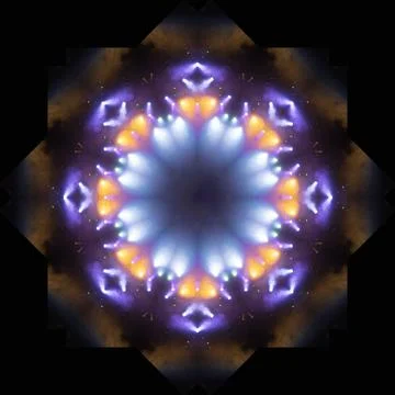 Abstract pattern, multi-colored kaleidoscope from photos light and smoke Stock Photos