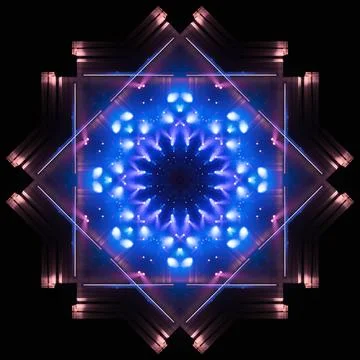 Abstract pattern, multi-colored kaleidoscope from photos light and smoke Foto stock
