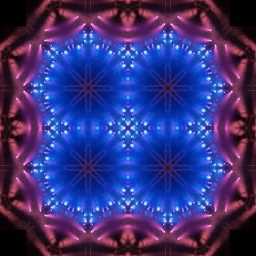 Abstract pattern, multi-colored kaleidoscope, lighting and spotlights Stock Photos